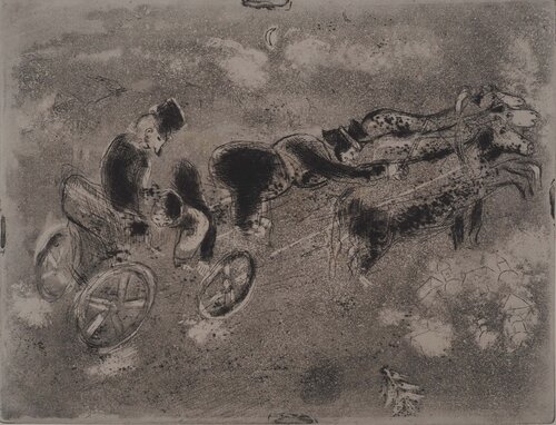 Voyage au clair de lune (La troïka au soir) by Marc Chagall, Print for Sale on Singulart