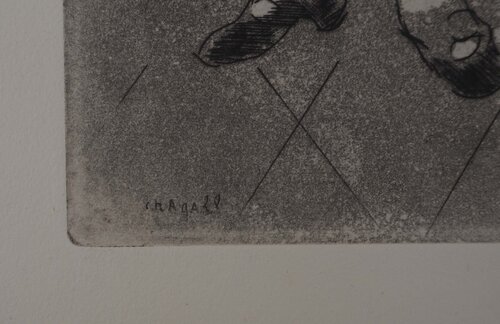 La négociation (Le Suisse ne laisse pas entrer Tchitchikov) von Marc Chagall, Druck kaufen auf Singulart