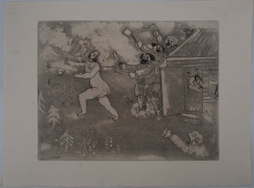 La fuite tout nu Marc Chagall