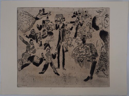 La fête est finie, Gravure originale signée Marc Chagall