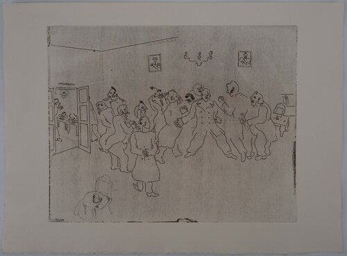 Le rendez-vous des hommes, Gravure originale signée Marc Chagall