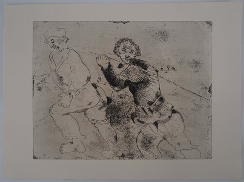 Le retour de pêche, Gravure originale signée Marc Chagall