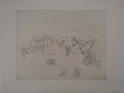 La vie de village, Gravure originale signée Marc Chagall