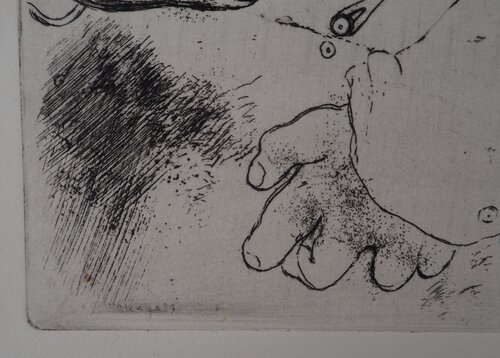 Deux amis en discussion ( Tchitchikov et Sobakevitch discutant affaires) von Marc Chagall, Druck kaufen auf Singulart