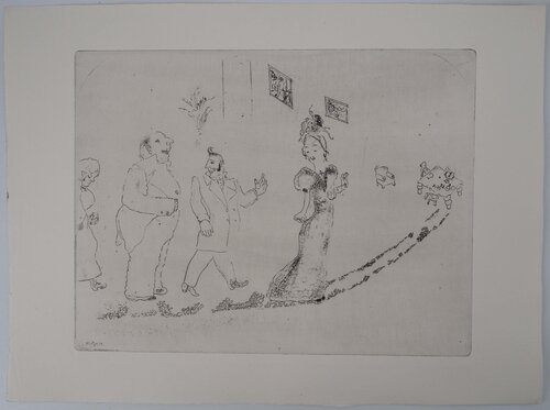 L'heure du dîner, Gravure originale signée Marc Chagall