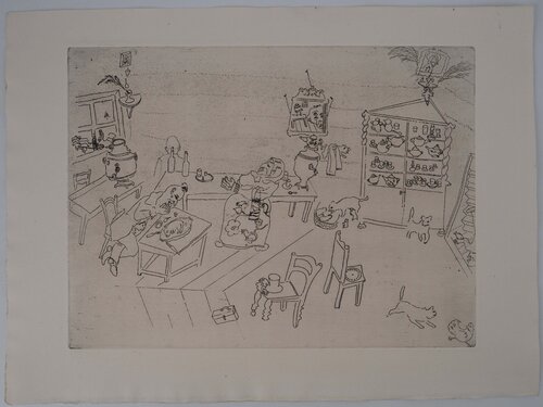 La taverne russe, Gravure originale Marc Chagall