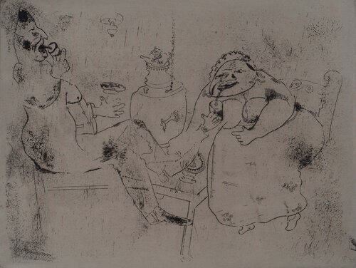 Le thé du matin van Marc Chagall, Afdruk te koop op Singulart