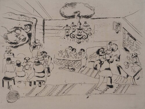 La taverne des artistes (Le traktir) van Marc Chagall, Afdruk te koop op Singulart
