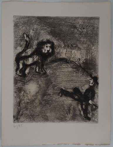 Le lion et le chasseur by Marc Chagall, Print for Sale on Singulart