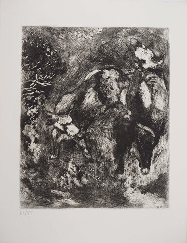 Deux taureaux et une grenouille de Marc Chagall, Impresión a la venta en Singulart