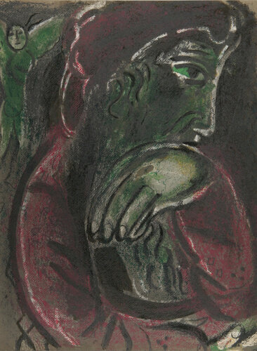 Job disconsolate from "Drawings for the Bible" di Marc Chagall, Stampa in vendita su Singulart
