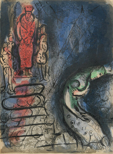 Ahaseurus banishes Vashti from "Drawings for the Bible" di Marc Chagall, Stampa in vendita su Singulart