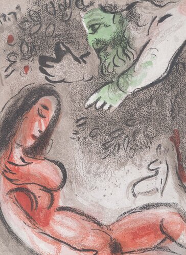 La Bible : L'apparition de Dieu à Eve van Marc Chagall, Afdruk te koop op Singulart