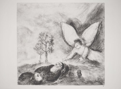 Elie réconforté par un ange Marc Chagall