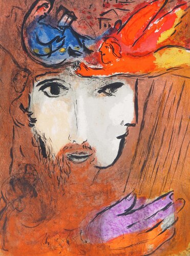 David et Bethsabée amoureu van Marc Chagall, Afdruk te koop op Singulart