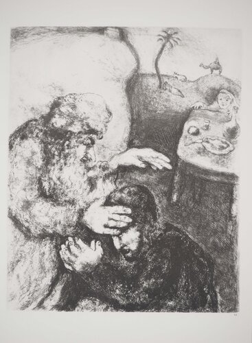 Isaac bénit Jacob by Marc Chagall, Print for Sale on Singulart