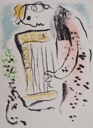 Le Roi David jouant de la harpe di Marc Chagall, Stampa in vendita su Singulart