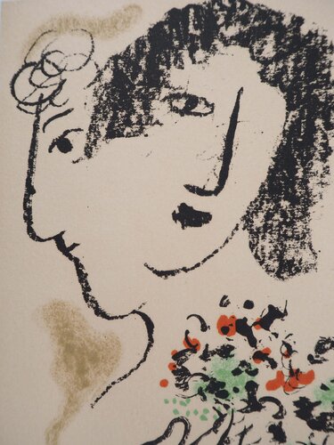 Double visage au bouquet van Marc Chagall, Afdruk te koop op Singulart