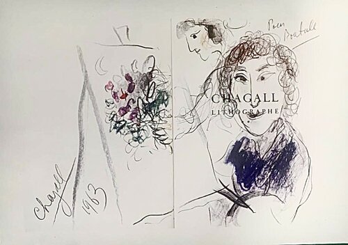 Le peintre au chevalet by Marc Chagall, Work on Paper for Sale on Singulart