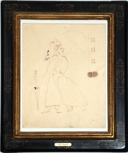 Femmes au parapluies pour Suite Provinciale de Gustave Coquiot by Marc Chagall, Work on Paper for Sale on Singulart