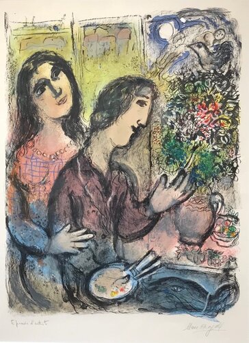 La Femme du Peintre (The Artist's wife) di Marc Chagall, Stampa in vendita su Singulart