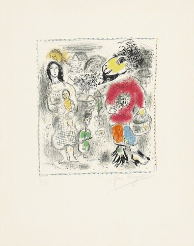 Petits paysans II di Marc Chagall, Stampa in vendita su Singulart