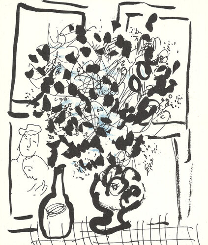 The Black and Blue Bouquet di Marc Chagall, Stampa in vendita su Singulart