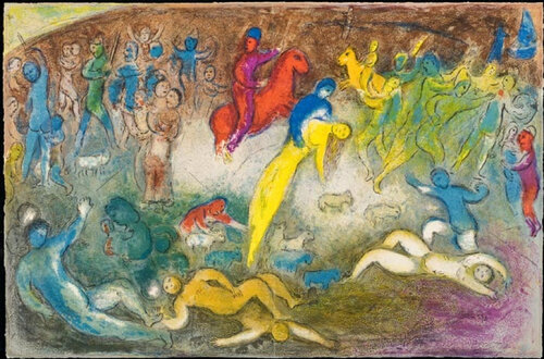 Chloe is Carried Off by the Methymneans di Marc Chagall, Stampa in vendita su Singulart