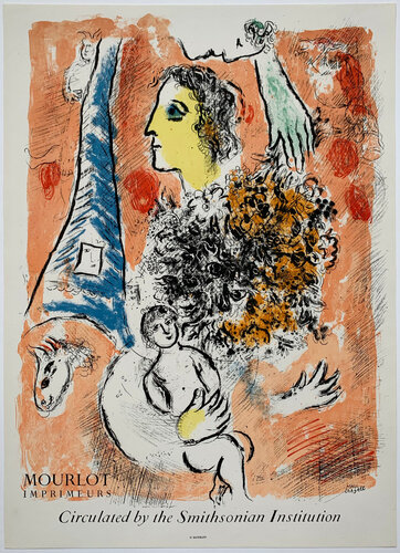 Offering to the Eiffel Tower di Marc Chagall, Stampa in vendita su Singulart