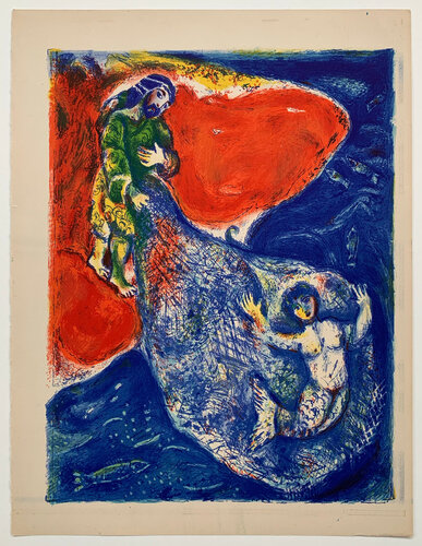 When Abdullah got the net ashore, he saw a man in it... di Marc Chagall, Stampa in vendita su Singulart