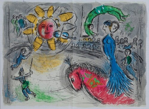 Sun with Red Horse di Marc Chagall, Stampa in vendita su Singulart