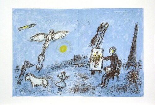 Le Peintre Et Son Double di Marc Chagall, Stampa in vendita su Singulart
