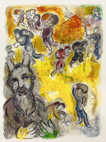 Moses Sees the Sufferings of His People di Marc Chagall, Stampa in vendita su Singulart