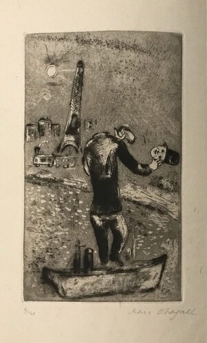 Drypoint, Etching on China paper di Marc Chagall, Stampa in vendita su Singulart