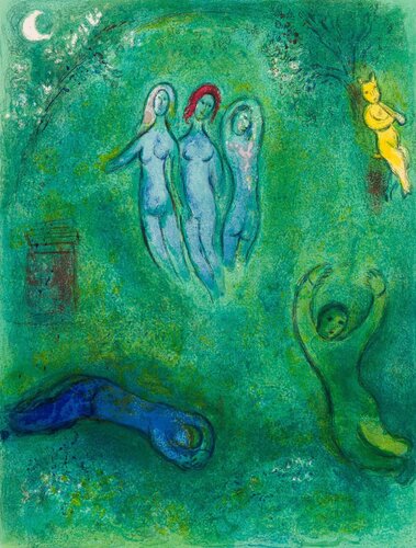 Daphnis’ Dream and the Nymphs di Marc Chagall, Stampa in vendita su Singulart