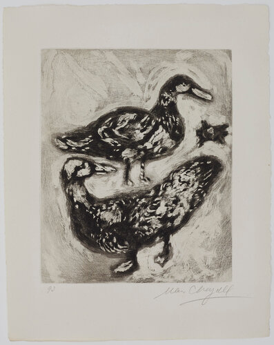 The Turtle and the two Ducks, from Fables de La Fontaine di Marc Chagall, Stampa in vendita su Singulart