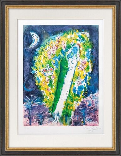 Couple dans les Mimosas di Marc Chagall, Stampa in vendita su Singulart