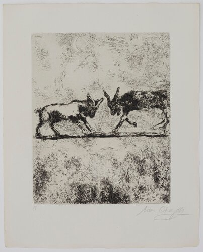The two Goats, from Fables de La Fontaine di Marc Chagall, Stampa in vendita su Singulart