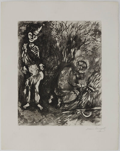 Death and the Woodsman, from Fables de La Fontaine di Marc Chagall, Stampa in vendita su Singulart