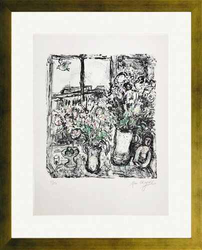 FLEURS DEVANT LA FENETRE (MOURLOT 478) van Marc Chagall, Afdruk te koop op Singulart