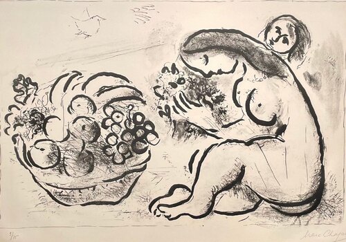 Nu à la Corbeille de Fruits van Marc Chagall, Afdruk te koop op Singulart