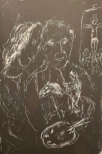 Le Peintre Sur Fond Noir van Marc Chagall, Afdruk te koop op Singulart