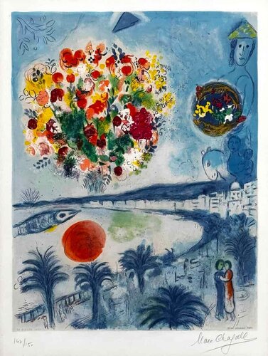 Soleil Couchant (Sunset) van Marc Chagall, Afdruk te koop op Singulart