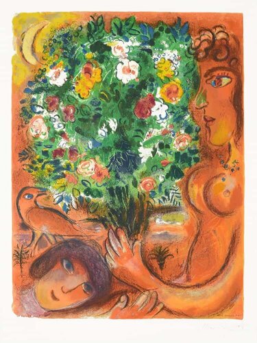 Femme au Bouquet (Woman with Bouquet) van Marc Chagall, Afdruk te koop op Singulart