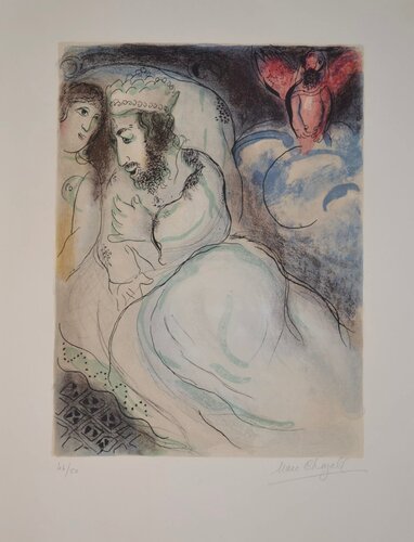 Sarah And Abimelech - M239 di Marc Chagall, Stampa in vendita su Singulart