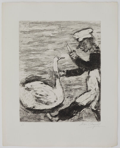 The Swan and the Cook, from Fables de La Fontaine di Marc Chagall, Stampa in vendita su Singulart
