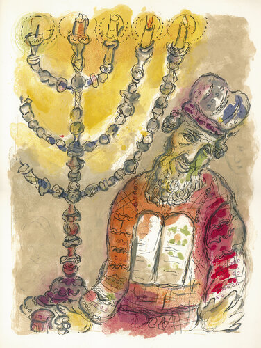 Aaron and the Candlestick di Marc Chagall, Stampa in vendita su Singulart
