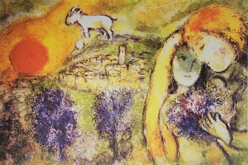 אהבה בזריחה di Marc Chagall, Stampa in vendita su Singulart