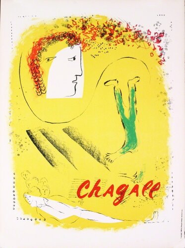 The Yellow Background di Marc Chagall, Stampa in vendita su Singulart
