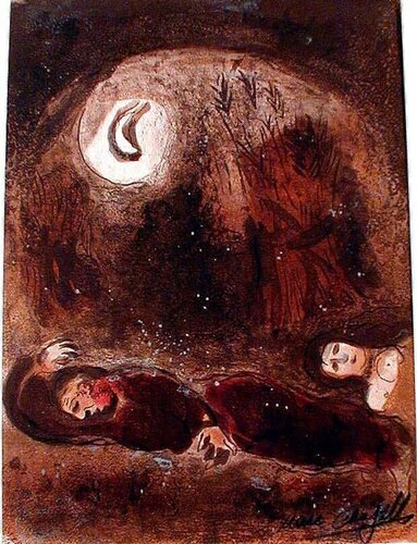 Ruth at the Feet of Boaz di Marc Chagall, Stampa in vendita su Singulart